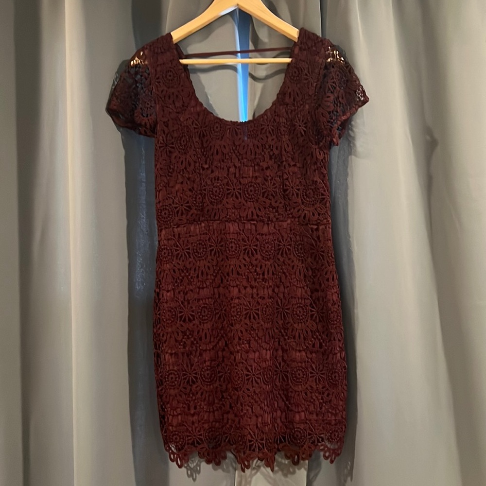 Hollister Burgundy Lace Dress